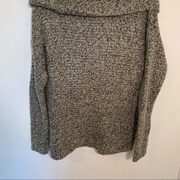 The Limited Cowl Neck Sweater Tan Black Cable Knit - Picture 12 of 12